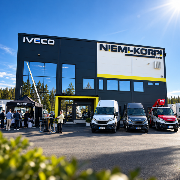 Yrityskalustoa Niemi-Korven toimipisteen edessä
